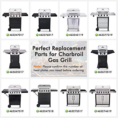 Yiming Grill Replacement Parts for Charbroil Performance 5 Burner 463347519, Charbroil 463347017, 463335517, 463276517, 463244819 Grill Models, Heat Plates, Burners, Carryover Tubes Replacement.