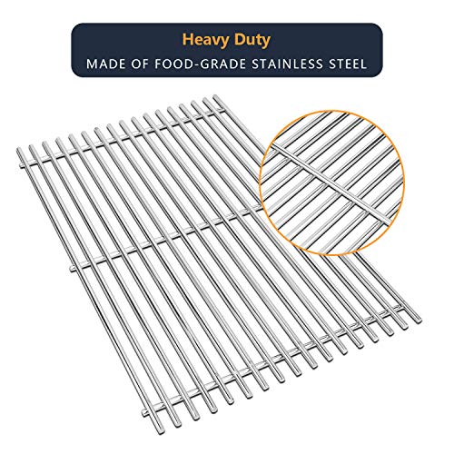 DcYourHome 7528 Cooking Grates for Weber Genesis E and S Series 300 E310 E320 S310 S320 Gas Grills, 304 Stainless Steel Grid 2 Pack for Pit Boss PB700 Series Grates 19.5 x 12.9 x 0.6