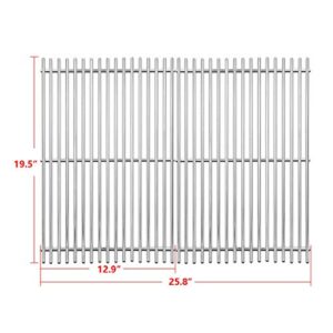 DcYourHome 7528 Cooking Grates for Weber Genesis E and S Series 300 E310 E320 S310 S320 Gas Grills, 304 Stainless Steel Grid 2 Pack for Pit Boss PB700 Series Grates 19.5 x 12.9 x 0.6