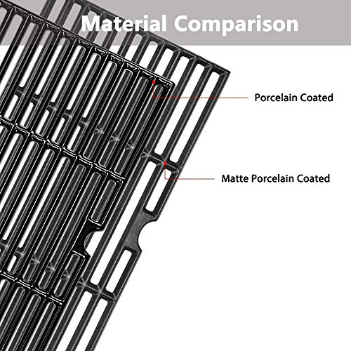 BBQMall 16 7/8" Porcelain Enameled Cast Iron Grill Cooking Grates for Charbroil 463440109, 463432215, 463436213, 463436215, 463420508, 463420509 463420511 463461613 Gas Grills Grates Replacement Parts