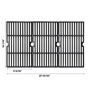 BBQMall 16 7/8" Porcelain Enameled Cast Iron Grill Cooking Grates for Charbroil 463440109, 463432215, 463436213, 463436215, 463420508, 463420509 463420511 463461613 Gas Grills Grates Replacement Parts