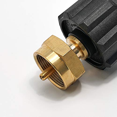 XYS MNS Safest QCC1 Black Propane Regulator Valve, Outdoor Grill Fittings, Suitable for All 1 Pound cylinders, 100% Solid Brass Fittings.