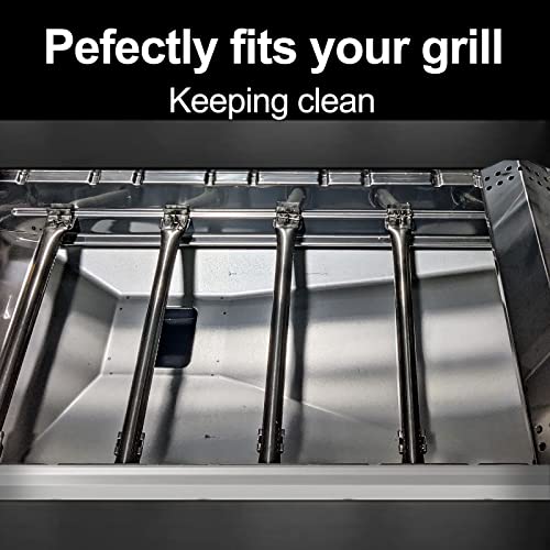 Uniflasy Universal Grease Tray with Catch Pan fits Nexgrill, Charbroil, Dynaglo, Kenmore, BHG, Grill Master, Backyard, Uniflame, Expert Gas Grill, Adjustable Drip Pan for 3/4/5 Burner Gas Grill