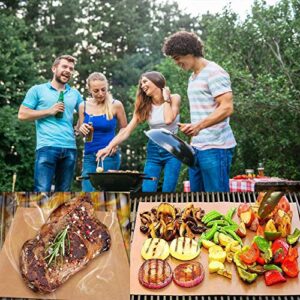 KOLIFEGOODS Grill Mat, 5PCS BBQ Baking Mat Non-Stick Reusable Cooking Sheets for Gas Grills Outdoor Grill with 2 Silicone BBQ Brushes, 15.75 x 12.99 Inches Gold