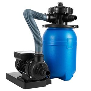 zbpress sand filter pump 1/3hp,10″ tank sand pool filters for above ground pools,2640 gph,for pools up to 10000 gallons,22 pound capacity