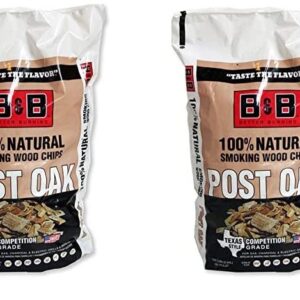 B&B Charcoal Inc Post Oak Smoking Chips (Two Pack), 180 cu in (00124)