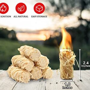 Shwuevei 65 pcs Fire Starter - Natural Fire Starters for Fireplace, Pellet Stove & Wood, Fire Pit, Smoker, BBQ, Chimney, Pizza Oven - Fire Starters for Grill, Charcoal Starter