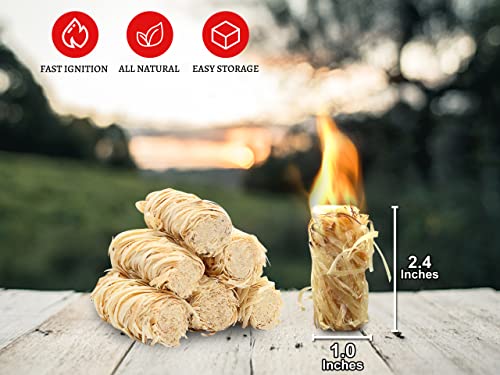 Shwuevei 65 pcs Fire Starter - Natural Fire Starters for Fireplace, Pellet Stove & Wood, Fire Pit, Smoker, BBQ, Chimney, Pizza Oven - Fire Starters for Grill, Charcoal Starter