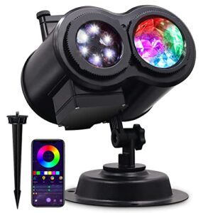 holiday projector lights,app control,halloween projection outdoor,christmas light projector,16 hd holiday slides+10 optional ocean waves,ip65 waterproof,christmas and birthday party decorations