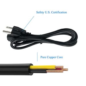 DONSIQIZZ Pellet Smoker Grill Power Cord Kit Replacement Part Compatible with Traeger Ironwood 650 & 885, Pro Series 575 & 780, Timberline 1300 & 850, 6 Feet，Black