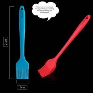 SILCONY 8.4" Silicone Pastry Basting Brushes Heat Resistant BPA Free for BBQ Grill Barbecue & Kitchen Baking Cooking Marinating Spreading Oil Brushes Soft Bristles Long Handle (4, 4Pcs 8.4 Inches)