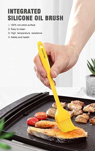 SILCONY 8.4" Silicone Pastry Basting Brushes Heat Resistant BPA Free for BBQ Grill Barbecue & Kitchen Baking Cooking Marinating Spreading Oil Brushes Soft Bristles Long Handle (4, 4Pcs 8.4 Inches)