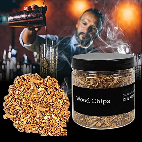 QUKLOGEN Natual Wood Chips for Smoker,Drinks,Cocktail,Whisky,Bourbon,Smoker Grill,Bar Smoke Infuser Wood Chips Set with Apple,Cherry,Hickory and Peartree 4 Different Wood Chips
