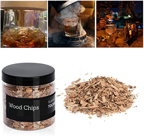 QUKLOGEN Natual Wood Chips for Smoker,Drinks,Cocktail,Whisky,Bourbon,Smoker Grill,Bar Smoke Infuser Wood Chips Set with Apple,Cherry,Hickory and Peartree 4 Different Wood Chips