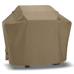 SunPatio Gas Grill Cover 48 Inch, Heavy Duty Waterproof Outdoor Barbecue Cover with Sealed Seam, FadeStop Material, All Weather Resistant Compatible for Weber CharBroil Nexgrill Grills and More, Taupe