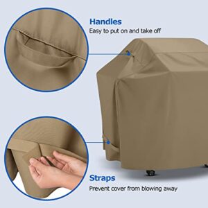 SunPatio Gas Grill Cover 48 Inch, Heavy Duty Waterproof Outdoor Barbecue Cover with Sealed Seam, FadeStop Material, All Weather Resistant Compatible for Weber CharBroil Nexgrill Grills and More, Taupe