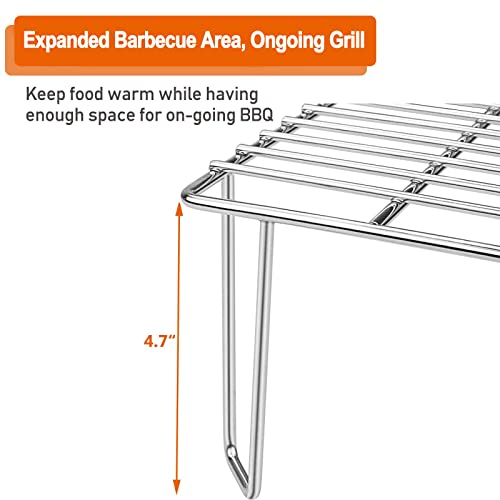 GRISUN Grill Rack for Green Mountain Daniel Boone Pellet Grill, Stainless Steel Upper Rack, Heavy-Duty Grill Warming Rack Accessories, Replacement for GMG-6008, Silver