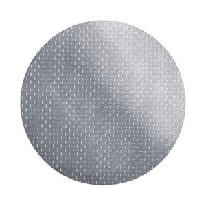 resilia – round under grill mat – silver, diamond plate, large 27-inch diameter, for outdoor use
