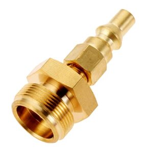 guofalde 1/4″ quick connect disconnect plug, low pressure convert, propane brass adapter quick connect fitting, with 1lb bottle tank thread for rv portable bbq grill, heater