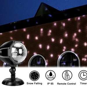 UPODA LED Snowfall Projector Lights Outdoor Christmas Snowfall Light Waterproof with Wireless Remote for Garden House Xmas, Valentine’s Day, Wedding, Parties