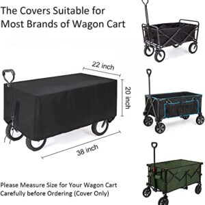 TheElves Collapsible wagon Cover(Only Cover ),Outdoor Folding Garden Wagon Cart Cover Heavy Duty,Waterproof Dustproof UV Resistant Only Cover- 38" L x 22" W x 20" H