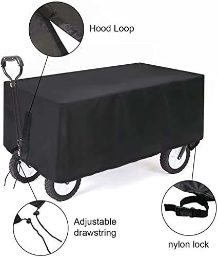 TheElves Collapsible wagon Cover(Only Cover ),Outdoor Folding Garden Wagon Cart Cover Heavy Duty,Waterproof Dustproof UV Resistant Only Cover- 38" L x 22" W x 20" H