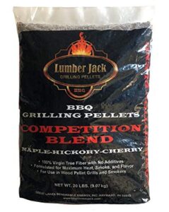 lumber jack competition blend maple-hickory-cherry bbq grilling pellets – 20 lbs.