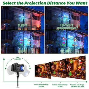 Christmas Projector Lights Outdoor 2 in 1 Ocean Wave Snowflake Projector Holiday Projector Lights Outdoor Light Projector for House Waterproof with Remote Control for Christmas Outdoor Decorations