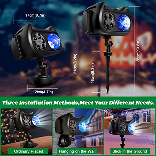 Christmas Projector Lights Outdoor 2 in 1 Ocean Wave Snowflake Projector Holiday Projector Lights Outdoor Light Projector for House Waterproof with Remote Control for Christmas Outdoor Decorations