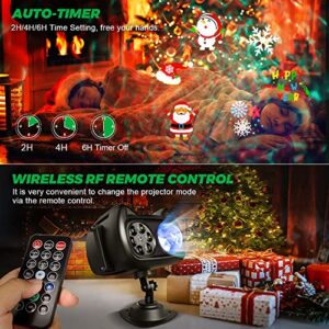 Christmas Projector Lights Outdoor 2 in 1 Ocean Wave Snowflake Projector Holiday Projector Lights Outdoor Light Projector for House Waterproof with Remote Control for Christmas Outdoor Decorations