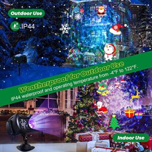 Christmas Projector Lights Outdoor 2 in 1 Ocean Wave Snowflake Projector Holiday Projector Lights Outdoor Light Projector for House Waterproof with Remote Control for Christmas Outdoor Decorations