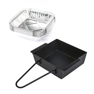 hisencn grill drip pan for nexgrill 720-0830h 720-0830d 720-0783eh 720-0882a 720-0888 720-0888n grease catcher cup, grease box, grease collection pan holder drip tray with 15 pack aluminum foil liner