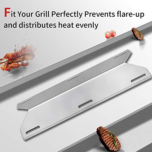 SP1231 (4-pack) Stainless Steel Heat Plate, Heat Shield, Heat Tent, Burner Cover, Vaporizor Bar, and Flavorizer Bar for Costco Kirland, Glen Canyon, Jenn-air, Nexgrill, Sterling Forge, Lowes Model Grills