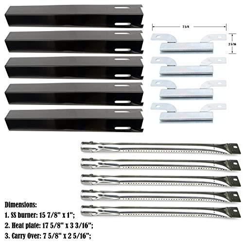 bbq factory Replacement Brinkmann Heavy-Duty 810-8501-S Burners,Crossover Tubes, Heat Plates