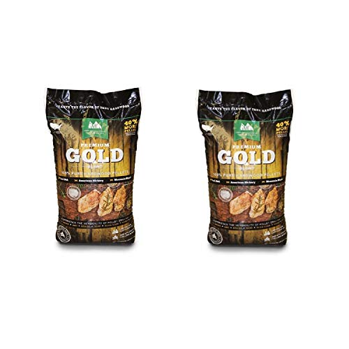 Green Mountain Premium Gold Blend Hardwood Grilling Cooking Pellets (2 Pack)