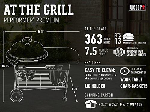 Weber Performer Premium Charcoal Grill, 22-Inch, Black