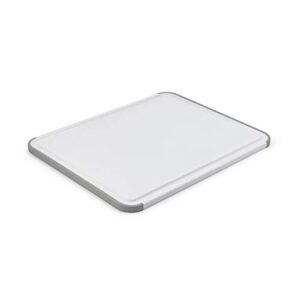 KitchenAid Classic Plastic Cutting Board with Perimeter Trench and Non Slip Edges, Dishwasher Safe, 11 inch x 14 inch, White and Gray & Classic Slotted Turner, One Size, Black 2, 13.66-Inch