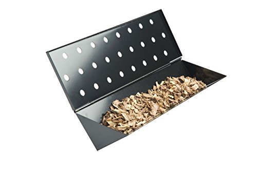 Charcoal Companion Large Nonstick V-Shaped Smoker Box for Gas Grills -- Provides Great Smoky Flavor -- CC4057