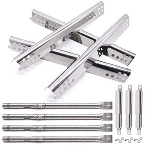 grill replacement parts for charbroil 463344015, 463343015, 463433016, 463240015, 463432215 gas grill, stainless steel heat plate shields, crossover tubes grill burner for charbroil 4 burner grill