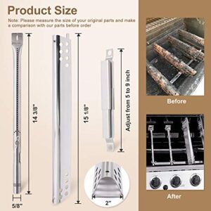 Grill Replacement Parts for Charbroil 463344015, 463343015, 463433016, 463240015, 463432215 Gas Grill, Stainless Steel Heat Plate Shields, Crossover Tubes Grill Burner for Charbroil 4 Burner Grill