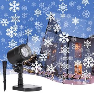 christmas projector lights outdoor, led snowflake projector lights waterproof plug in moving effect wall mountable snowfall lights for christmas holiday new year indoor home party decoration show