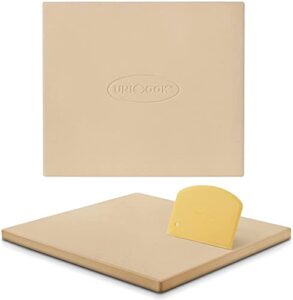 unicook large pizza stone 16 inch, heavy duty cordierite pizza grilling stone, bread baking stone, thermal shock resistant pizza stone for oven grill, baking pizza, bread, cookie, rectangular 16 x 14