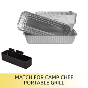 Aluminum Grease Cup Liner Drip Pans Fit for Camp Chef Portable Grill, Disposable Foil Pans Grease Catcher 25 Pack