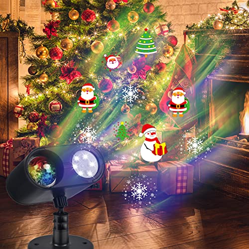 Halloween Christmas Projector Lights Outdoor, 2-in-1 Holiday Decorations Projector Lights, 20 HD Effects 3D Aurora & Patterns Waterproof with Remote Control Timer for Xmas Halloween Decor Party