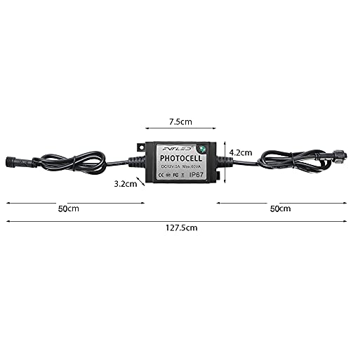 LED Photocell DC 12V PC Waterproof IP68 Max.Load Power 60W Only for Outdoor Low Voltage Deck Lighting