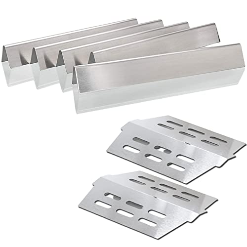 QuliMetal Stainless Steel Flavor Bars and Heat Deflector for Weber Genesis 300 Series Grills (2011-2016), 17GA, Stainless Steel, Replacements for Weber 7620 7621 65505 7622