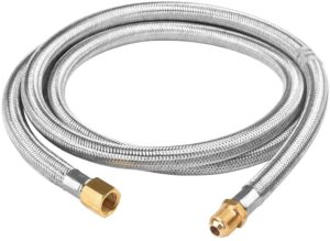 shinestar 6ft propane hose extension with 3/8″ female flare x 3/8″ male flare, for large tank and gas grill, camping stove, and more, flexible and durable