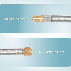 SHINESTAR 6FT Propane Hose Extension with 3/8" Female Flare x 3/8" Male Flare, for Large Tank and Gas Grill, Camping Stove, and More, Flexible and Durable