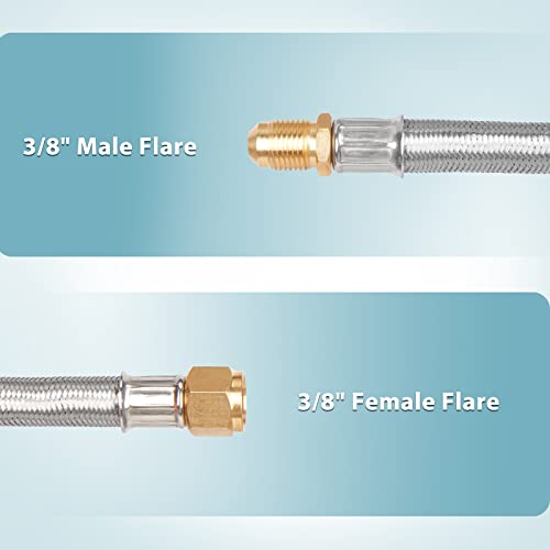 SHINESTAR 6FT Propane Hose Extension with 3/8" Female Flare x 3/8" Male Flare, for Large Tank and Gas Grill, Camping Stove, and More, Flexible and Durable