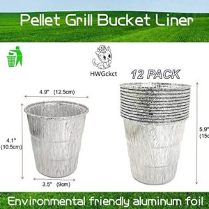 Drip Grease Bucket & 12 -Pack Disposable Foil Liners for Traeger,Pit Boss,Rec Tec Wood Pellet Grills & Smokers